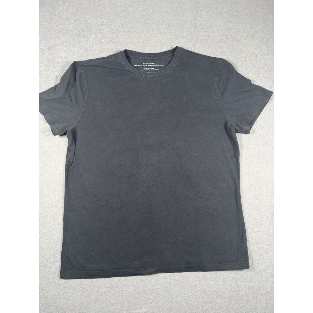 2 Banana Republic Premium Pima Stretch Cotton Crewneck T-Shirts XL Blk.  #0008